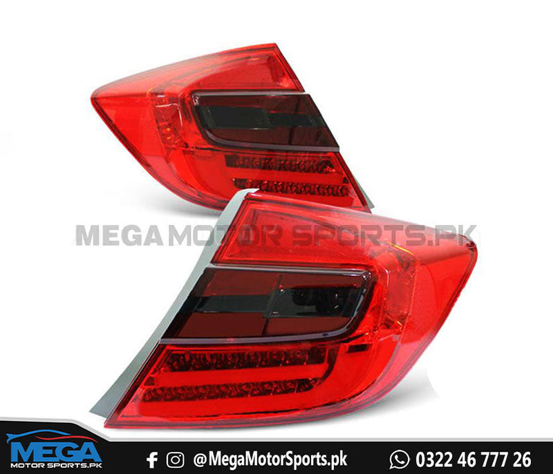 Honda Civic Rebirth Red and Smoke LED Light Bar Tail Lamps Taiwan For 2013 2014 2015 