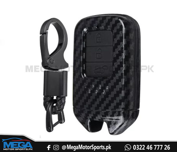 Honda Civic X Black Carbon Fiber Key Fob 3 Button