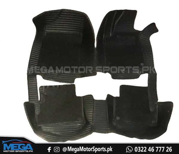 Honda Civic X 10D Black Horizontal Floor Mats For 2016 2017 2018 2019 2020 2021