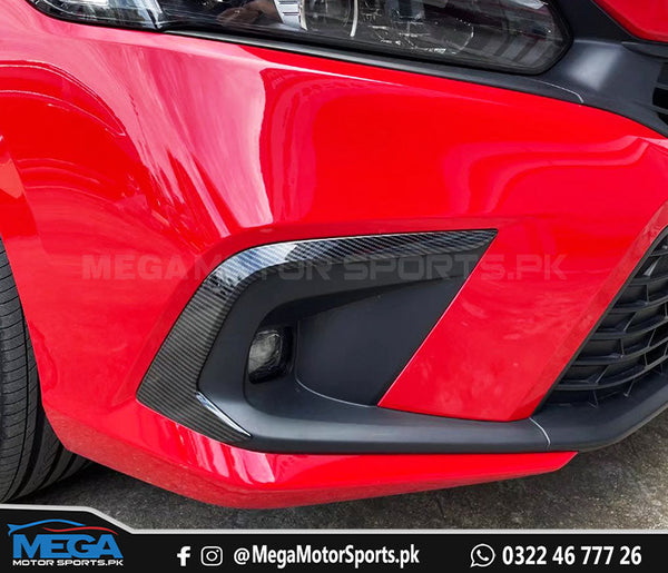 Honda Civic 11th Generation Carbon Fiber Eyebrow Lid Fog Lamp Covers For 2022 2023