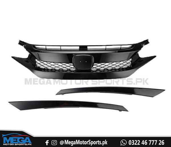 Honda Civic X Type R Grill - Piano Black