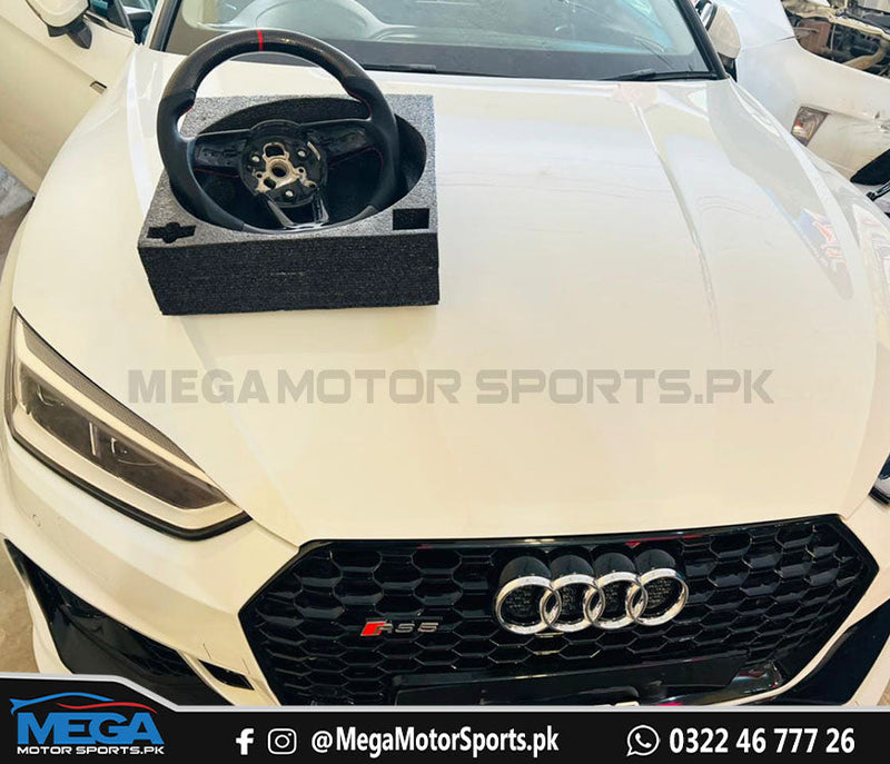 Audi A5 Original Carbon Fiber Steering Wheel For 2017 2018 2019 2020 2021 2022