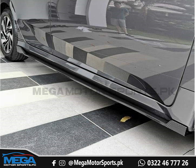 Honda Civic X Carbon Fiber Side Splitters V2