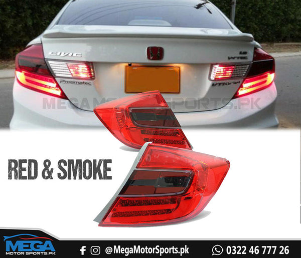 Honda Civic Rebirth Red and Smoke LED Light Bar Tail Lamps Taiwan For 2013 2014 2015 