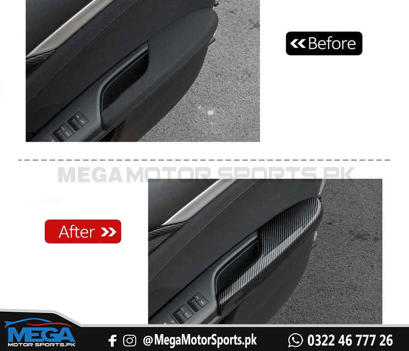 Honda Civic X Carbon Fiber Door Arm Rest Trims 2016+