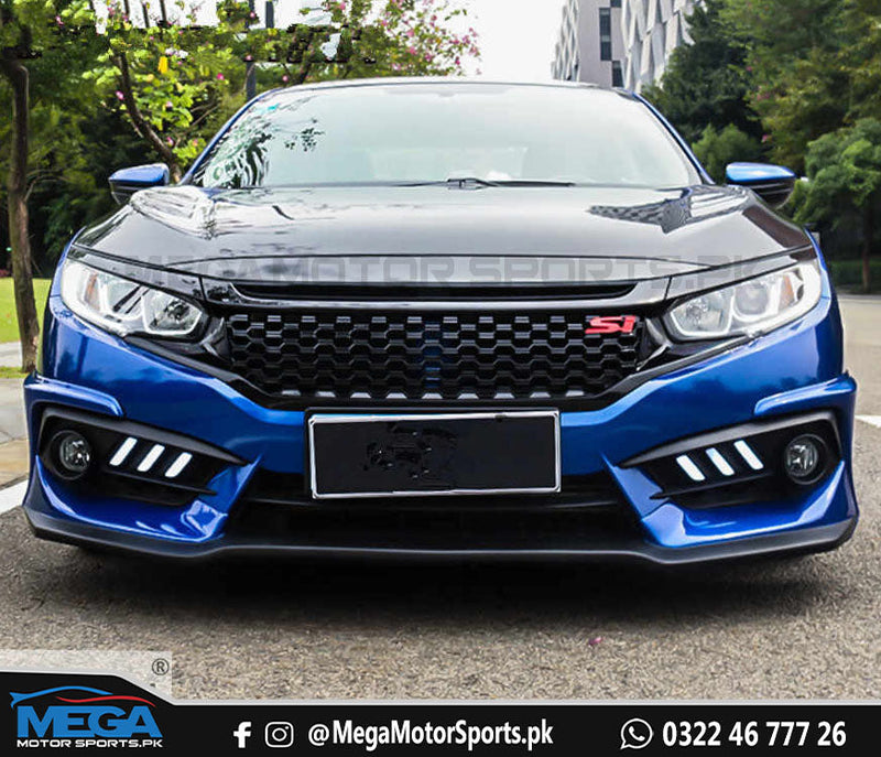 Honda Civic X  Piano Black Mesh Si Grill 2016-2021