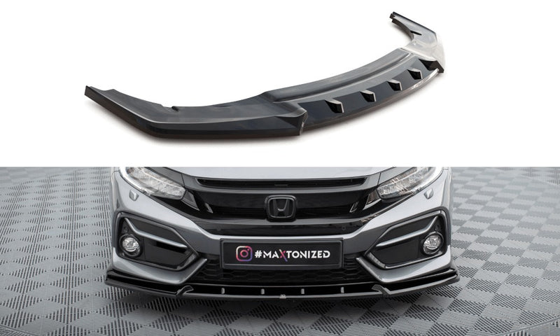 Honda Civic X Gloss Black Splitter 3 Pcs For 2016+ Facelift Bumper