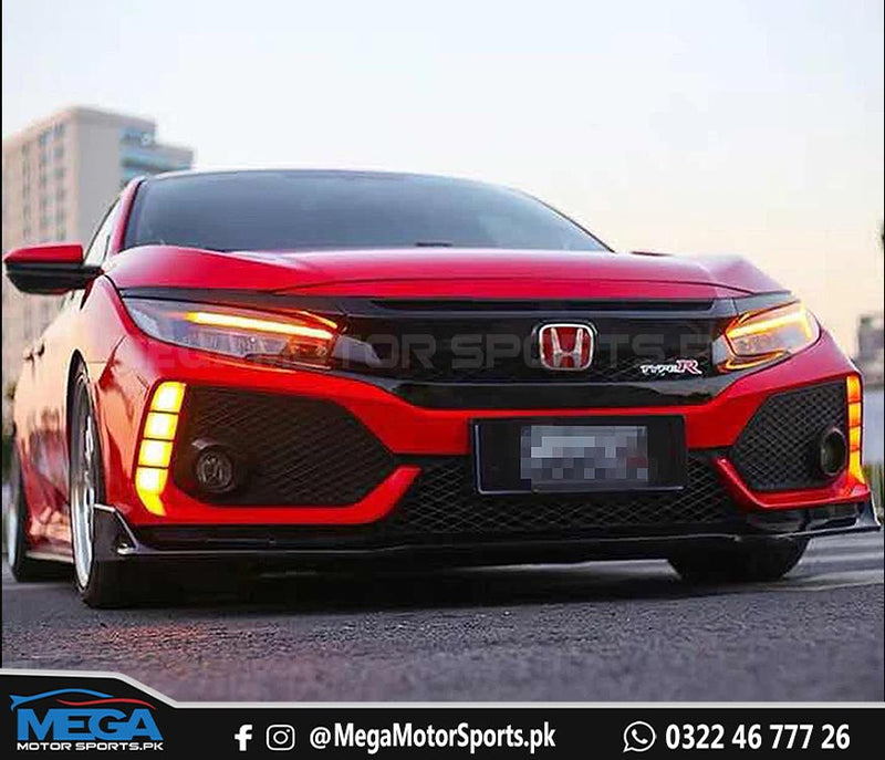 Honda Civic X Type R Front Bumper DRL For 2016 - 2021
