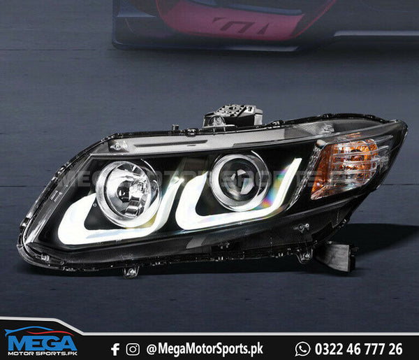 Honda Civic Rebirth U Shape Projector Headlights Taiwan For 2012 2013 2014 2015