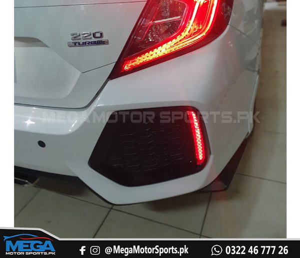 Honda Civic X Gloss Black Rear Bumper Splitter V2