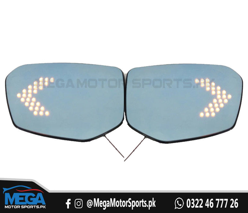 Honda Civic X Blue Side Mirror With LED Indicator