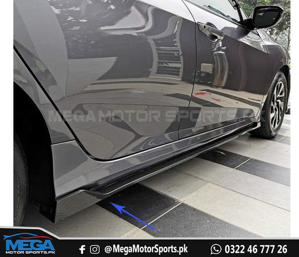 Honda Civic X Carbon Fiber Side Splitters V2