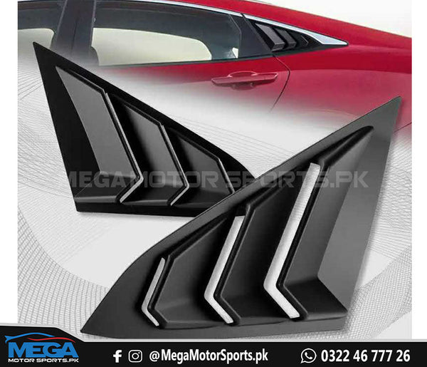 Honda Civic X  Matt Black Quarter Louver For Models 2016 - 2021