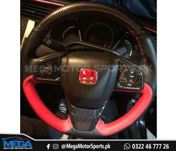 Honda Civic X Carbon Fiber Type R Steering Leather Cover
