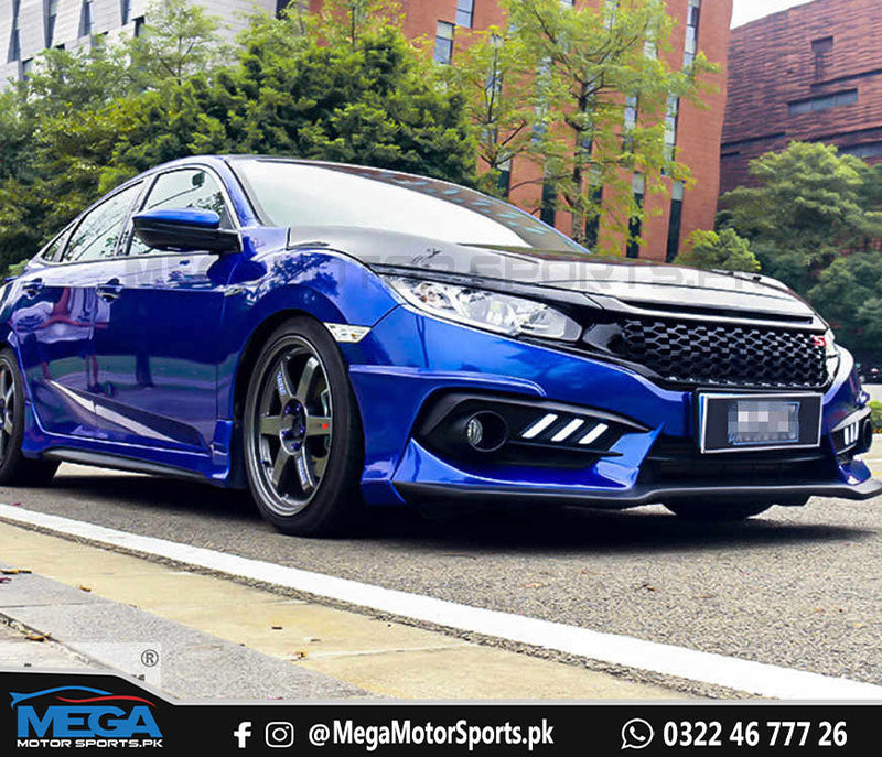 Honda Civic X  Piano Black Mesh Si Grill 2016-2021