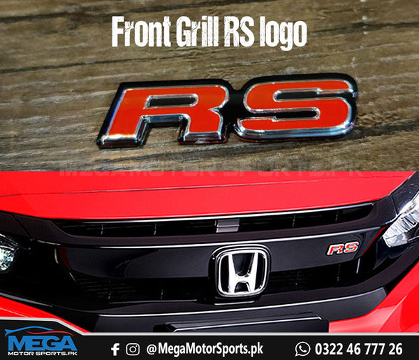 Honda Civic X Front Grill RS Logo / OEM RS Logo For 2016 2017 2018 2019 2020 2021