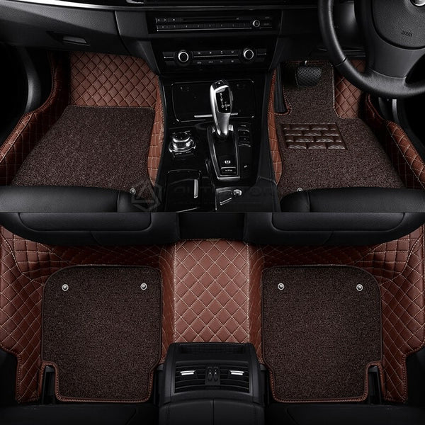 Audi A6 9D Floor Mats Horizontal Stitch Coffee With Coffee Grass 2014-2018