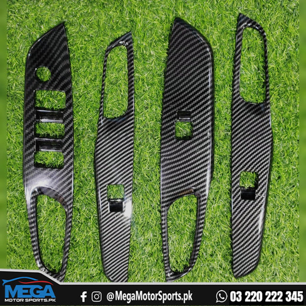 Toyota Yaris Carbon Fiber Power Window Trim 2019 - 2023