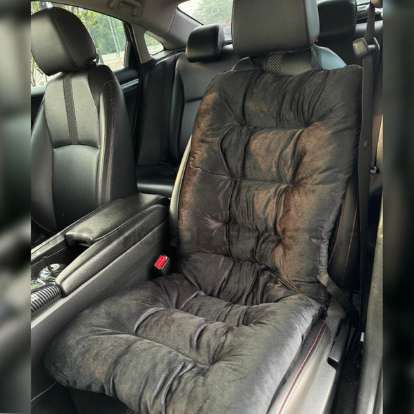 Velvet Black Soft Cushion Covers for Car Seats Smooth Ultra Comfort Cover 1pc