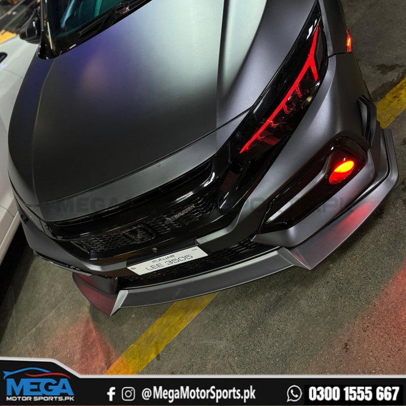 Honda Civic X  Si Bumper Lip Greddy Style Splitter For 2016 - 2021