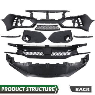 Honda Civic 11 Gen Type R Bumper V1 Back Drl 2022+