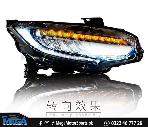 Honda Civic X  LED Headlights Sequential Indicator - Facelift 2016 - 2021