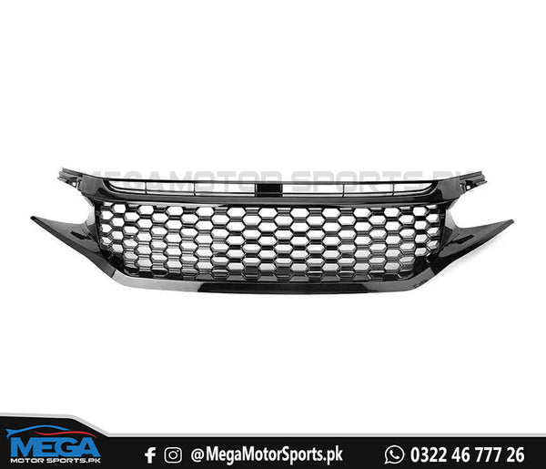 Honda Civic X  Piano Black Mesh Si Grill 2016-2021