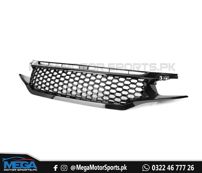 Honda Civic X  Piano Black Mesh Si Grill 2016-2021