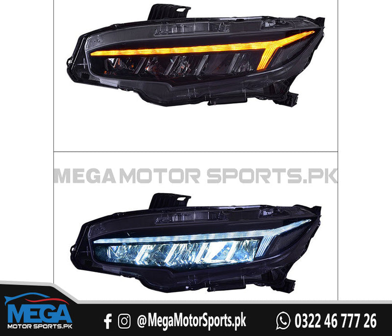 Honda Civic X Audi Style Headlight 2016 - 2021